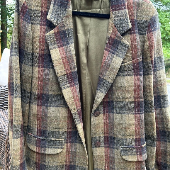 Eddie Bauer Blazer Vintage Plaid Wool L Womens Multi-Color - Picture 2 of 7